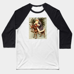 Olde German Father Christmas Riding A Donkey Baseball T-Shirt